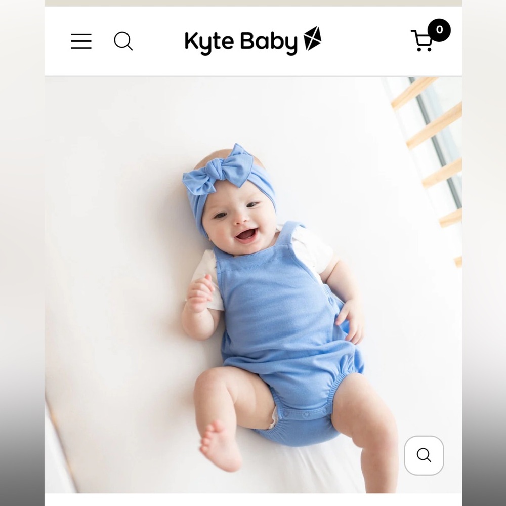 Kyte Baby Periwinkle Bamboo Jersey Bubble Overall Romper NWOT
